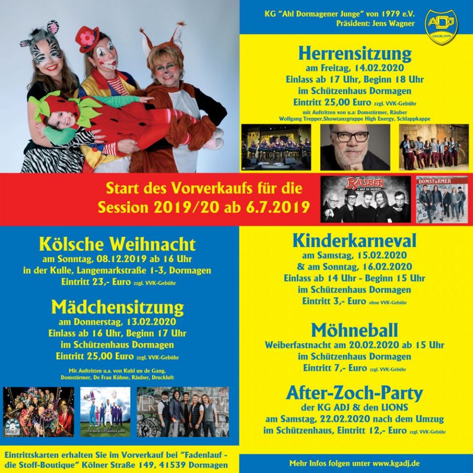 Vorverkauf Session 2019/2020